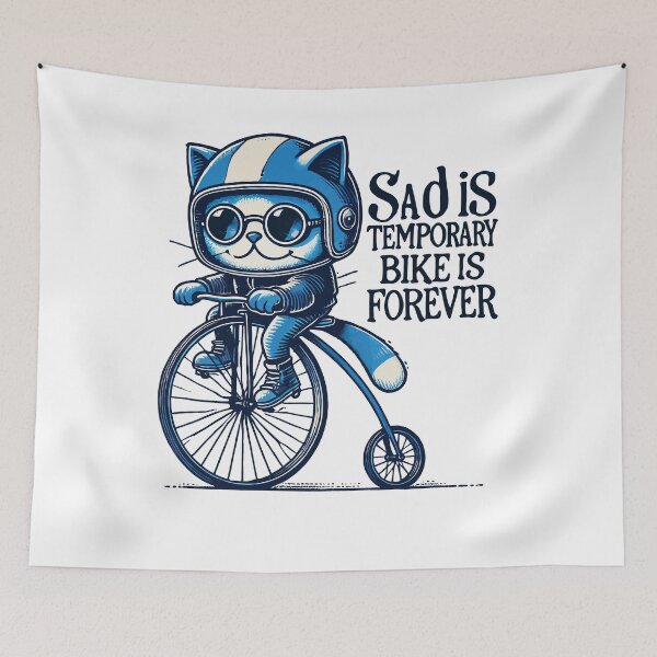 Item preview, Cat Bike Design With Saying For Cyclists designed and sold by LuminOrb.