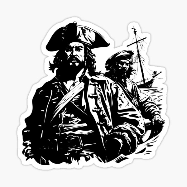 Item preview, Pirates Blackbeard Captain Kidd Piracy Buccaneers designed and sold by inkoutninja.