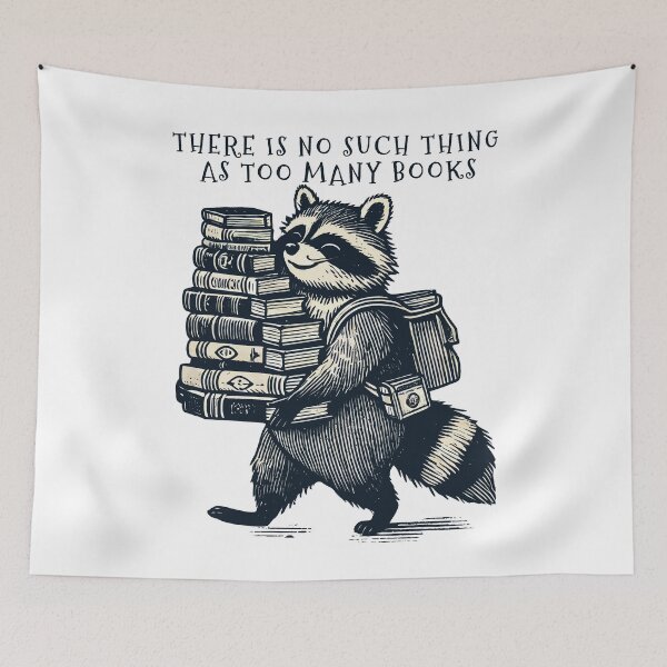 Item preview, Retro Raccoon Design Cute Book Lover designed and sold by LuminOrb.