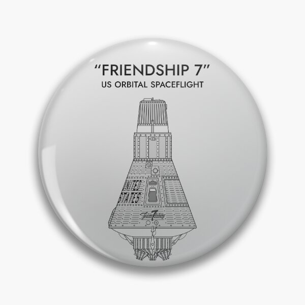 Item preview, Friendship 7. Mercury-Atlas 6 Spacecraft (White Stencil-No Background) designed and sold by BGALAXY.