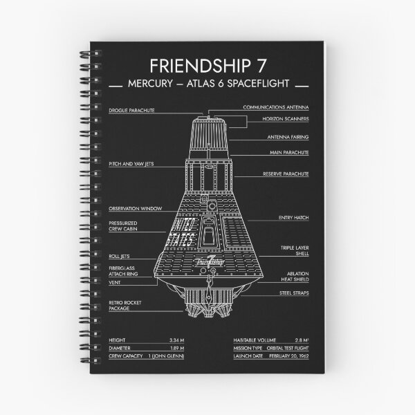 Item preview, Friendship 7. Mercury-Atlas 6 Spacecraft (White Stencil-No Background) designed and sold by BGALAXY.