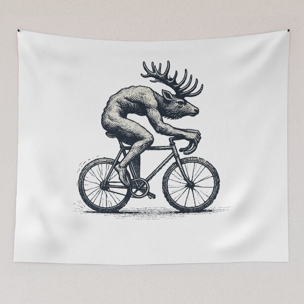 Item preview, Funny Bike Moose Retro Bike Fans designed and sold by LuminOrb.