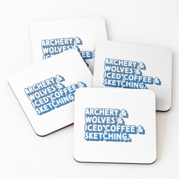 Item preview, Archery & Wolves & Iced Coffee & Sketching designed and sold by jazzydevil.