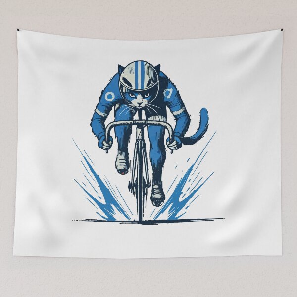 Item preview, Sporty Bicycle Motif With Cat For designed and sold by LuminOrb.