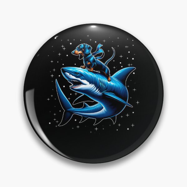 Item preview, Dachshund Riding Shark Star Lover designed and sold by Kimberley King Art  King Art.