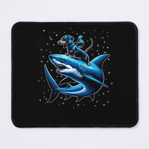 Item preview, Dachshund Riding Shark Star Lover designed and sold by Kimberley King Art King Art.
