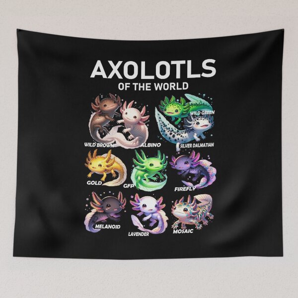 Item preview, Kawaii Axolotls of the World Axolotl Animals Lover designed and sold by Kimberley King Art  King Art.