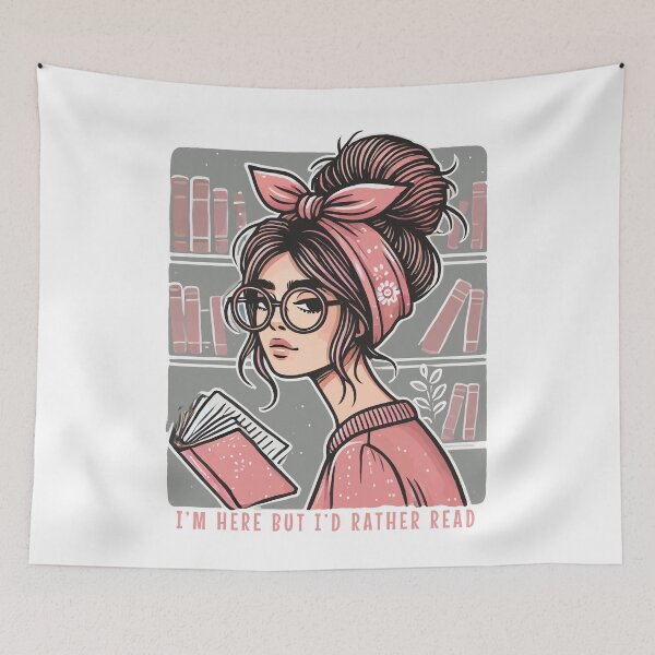 Item preview, Retro Book Girl Motif For Frequent Readers With designed and sold by LuminOrb.