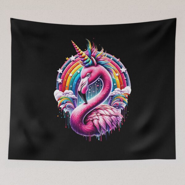 Item preview, Rainbow Pink Flamingo Cute Unicorn Flamingo Lover designed and sold by Kimberley King Art  King Art.