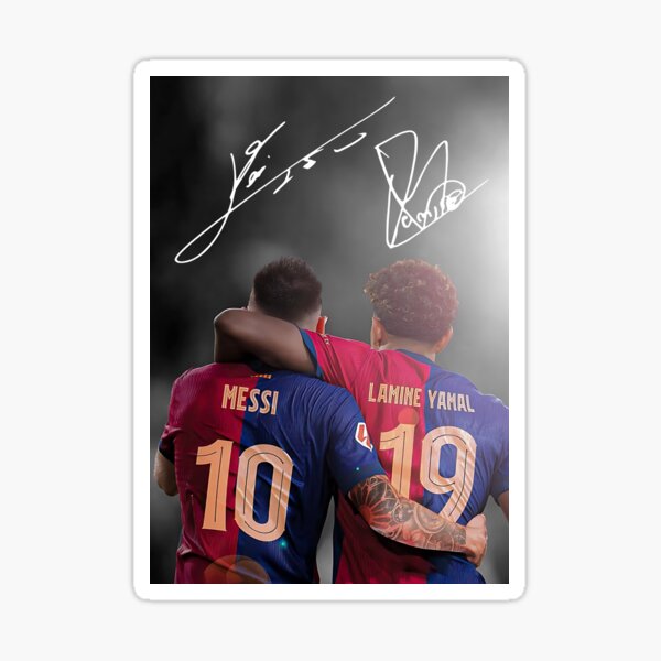 Aperçu de l'œuvre Messi et Yamal créée et vendue par Ginovativedy.