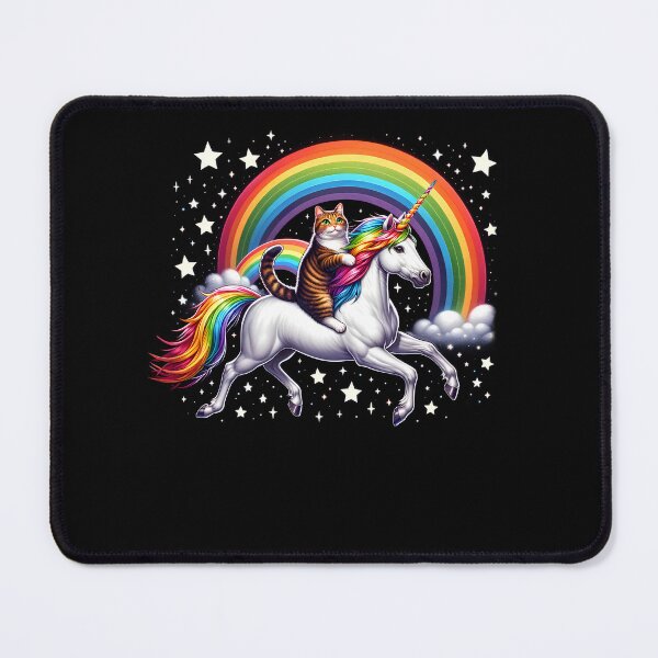 Item preview, Cat Riding Unicorn Rainbow Kitten designed and sold by Kimberley King Art King Art.