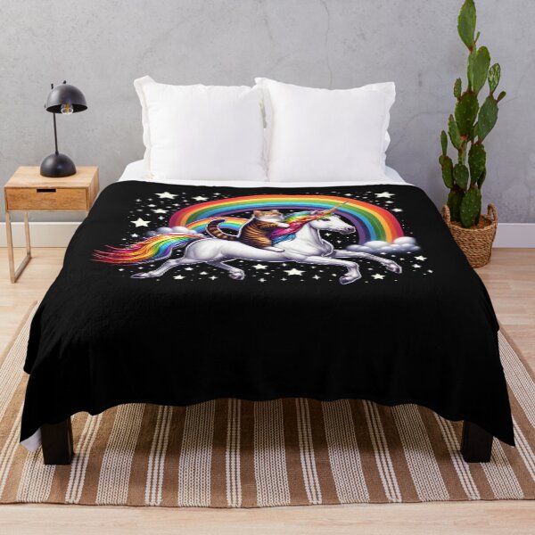Item preview, Cat Riding Unicorn Rainbow Kitten designed and sold by Kimberley King Art King Art.