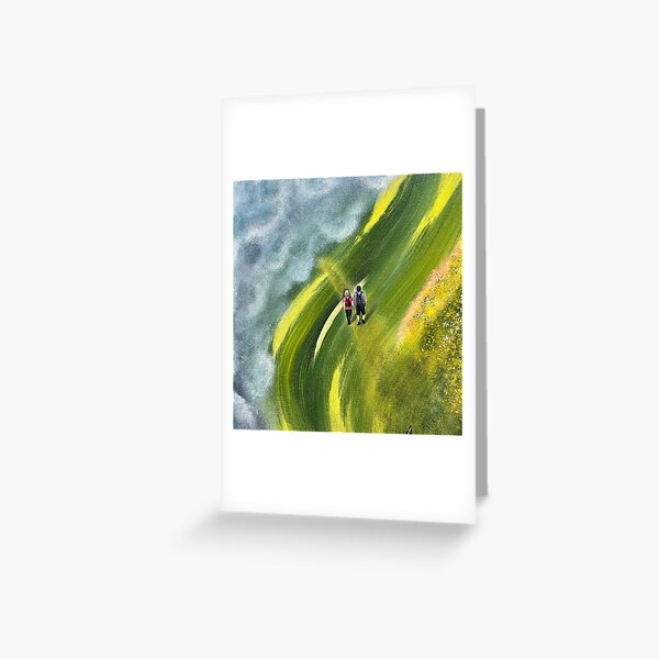 Item preview, Hike to the Unknown, Canvas Painting of a Hiking Couple designed and sold by Art by Agnes Bosze.