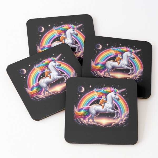 Item preview, Cat Riding Unicorn Galaxy Rainbow Kitten Lover designed and sold by Kimberley King Art  King Art.