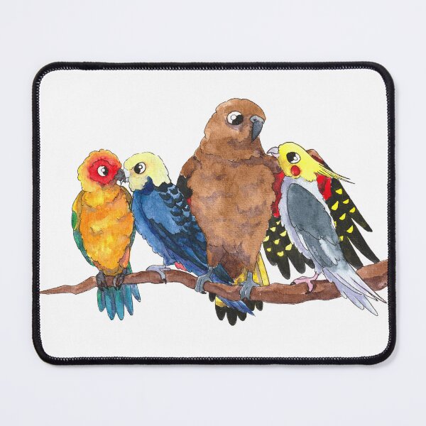 Item preview, Unique illustration made by me in watercolor of the 4 species of parrots designed and sold by Chouetteplanete.