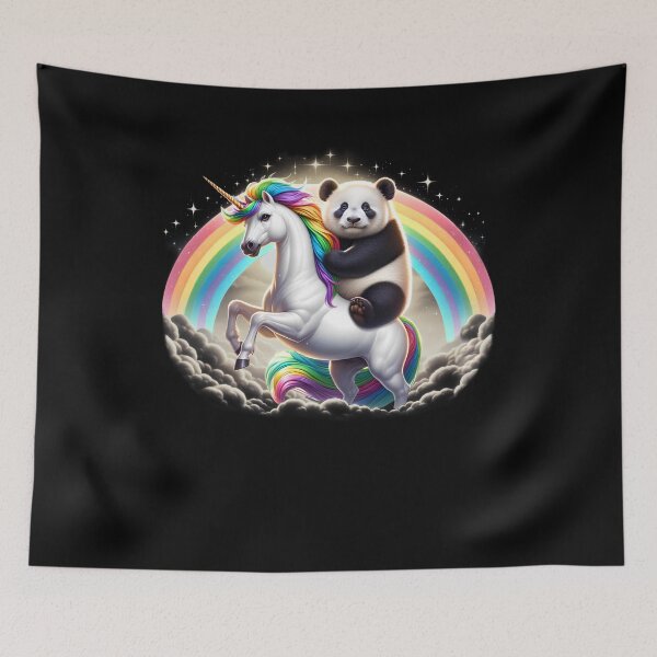 Item preview, Panda Riding Unicorn Galaxy Rainbow Lover designed and sold by Kimberley King Art  King Art.