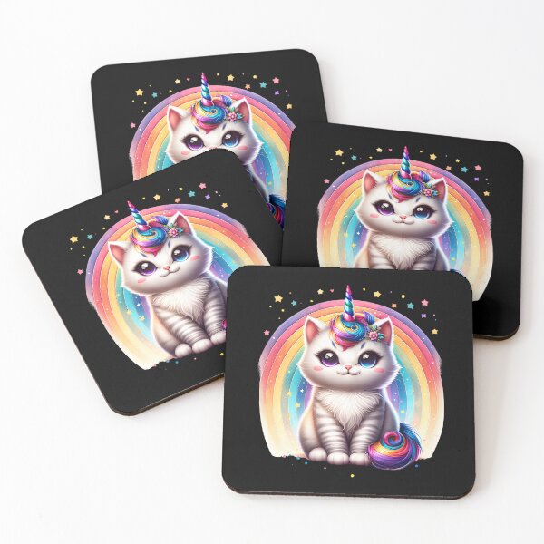 Item preview, Rainbow Cat Cute Unicorn Kitten Lover Owner designed and sold by Kimberley King Art  King Art.