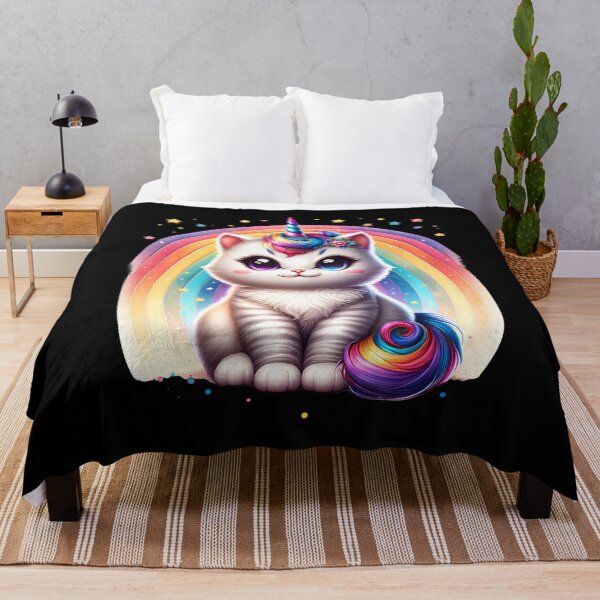 Item preview, Rainbow Cat Cute Unicorn Kitten Lover Owner designed and sold by Kimberley King Art King Art.