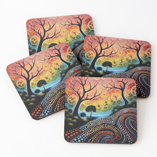 Item preview, Aboriginal Inspired Dot Art - Franklin-Gordon Wild Rivers National Park designed and sold by GrinGalore.