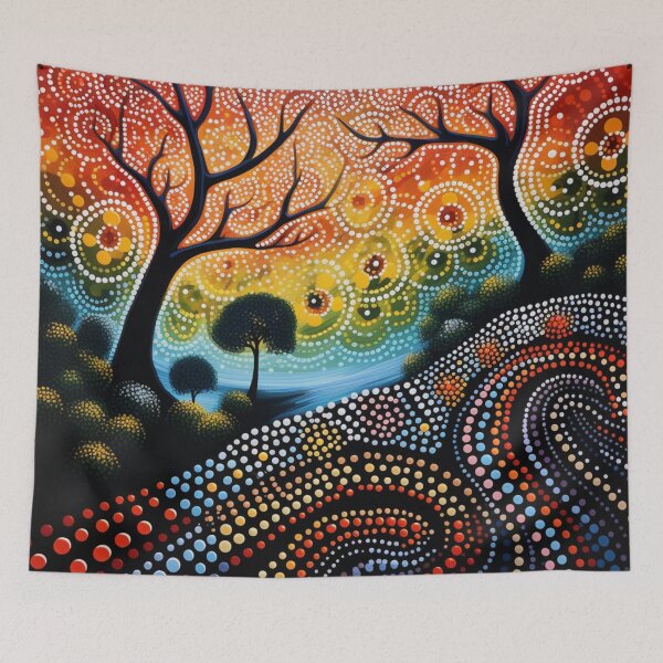 Item preview, Aboriginal Inspired Dot Art - Franklin-Gordon Wild Rivers National Park designed and sold by GrinGalore.