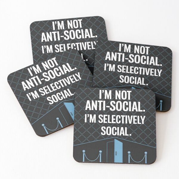 Item preview, Selectively Social Club - Funny Introvert Quote designed and sold by Art_By_Sam.