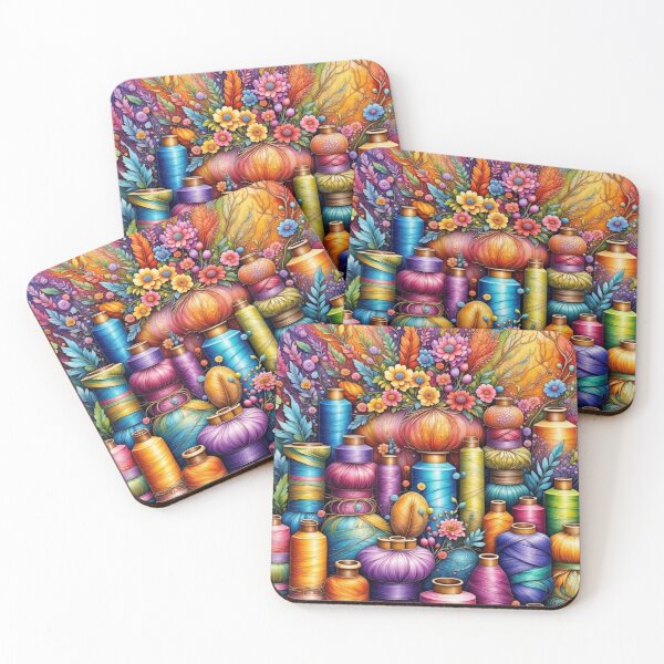 Item preview, Creative Sewing Corner Thread Spools and Floral designed and sold by purplesensation.