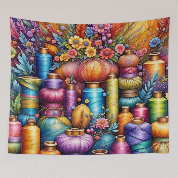 Item preview, Creative Sewing Corner Thread Spools and Floral designed and sold by purplesensation.