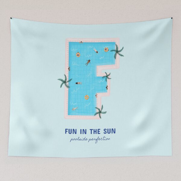 Item preview, F‑Shaped Pool Aerial View Fun in the Sun designed and sold by rdxart.