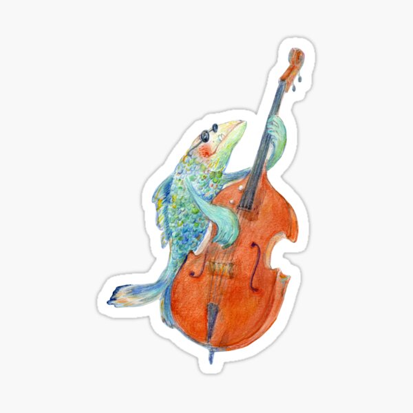 Famous underwater bass player Sticker