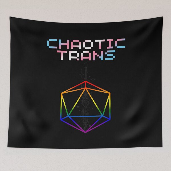 Item preview, Chaotic Trans Pride Flag Colors, Transgender D20, Trans D&D Design 2 designed and sold by Travelslightly.