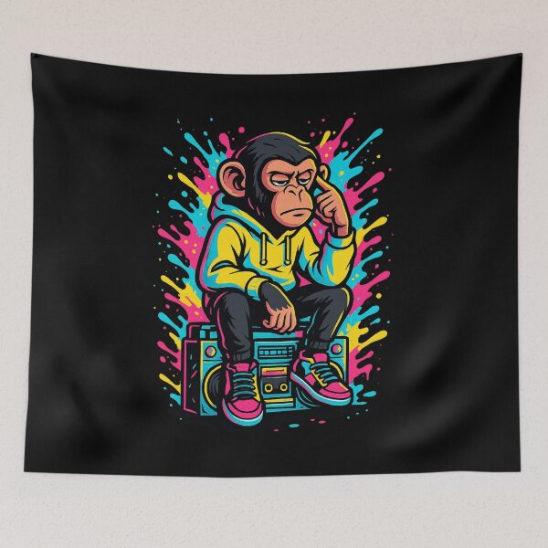 Item preview, Monkey Thinker – Urban Hip-Hop Spray Art Vibes designed and sold by VIBE CRAFT STUDIO.