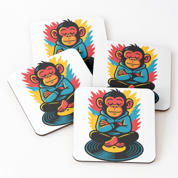 Item preview, Monkey Thinker – Zen DJ Vibes on Vinyl Meditation designed and sold by VIBE CRAFT STUDIO.