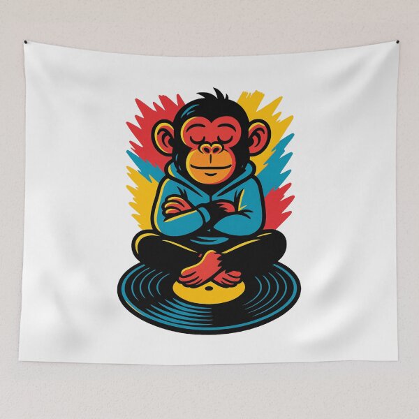 Item preview, Monkey Thinker – Zen DJ Vibes on Vinyl Meditation designed and sold by VIBE CRAFT STUDIO.