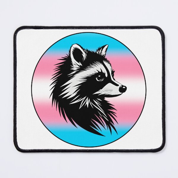 Item preview, Adorable Raccoon with Transgender Pride Flag Colored Background, Trans Flag Design  designed and sold by Travelslightly.
