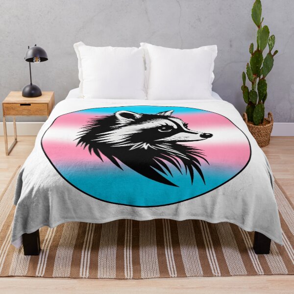 Item preview, Adorable Raccoon with Transgender Pride Flag Colored Background, Trans Flag Design  designed and sold by Travelslightly.