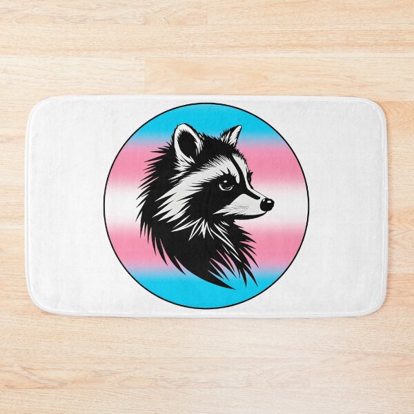 Item preview, Adorable Raccoon with Transgender Pride Flag Colored Background, Trans Flag Design  designed and sold by Travelslightly.
