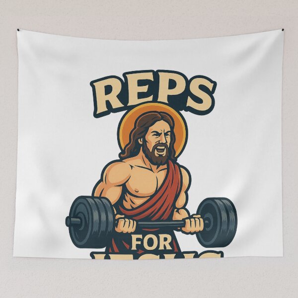 Item preview, Gym Jesus – Reps for Jesus Workout Motivation designed and sold by Aryabek.