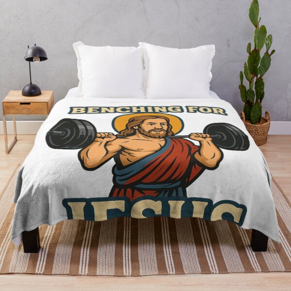 Item preview, Gym Jesus – Benching for Jesus Strength Art designed and sold by Aryabek.