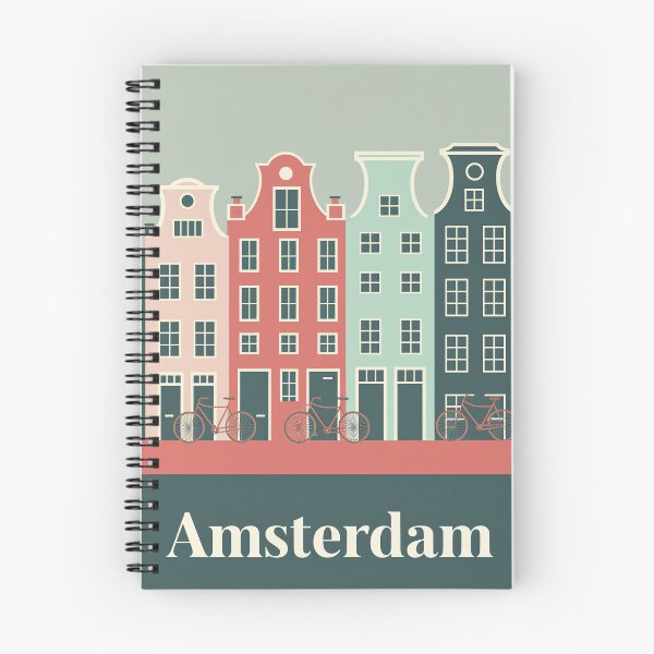 Aperçu de l'œuvre Paysage urbain d'Amsterdam, Pays-Bas, Voyage avec, Maisons hollandaises créée et vendue par WILDEVIOLET.