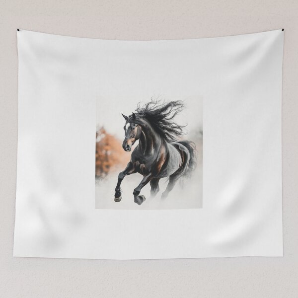 Item preview, A majestic black horse rearing designed and sold by MiraCleAI.