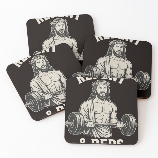 Item preview, Gym Jesus – Repent & Reps Vintage Lifting Christ designed and sold by Aryabek.