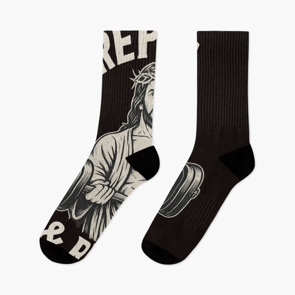 Item preview, Gym Jesus – Repent & Reps Vintage Lifting Christ designed and sold by Aryabek.