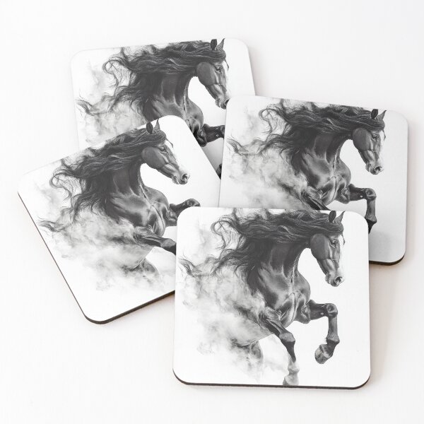Item preview, A majestic black horse rearing designed and sold by MiraCleAI.
