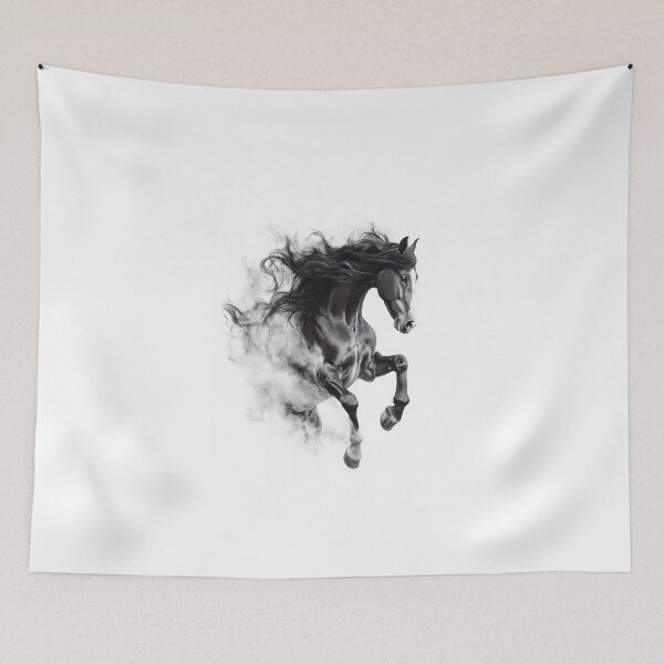 Item preview, A majestic black horse rearing designed and sold by MiraCleAI.