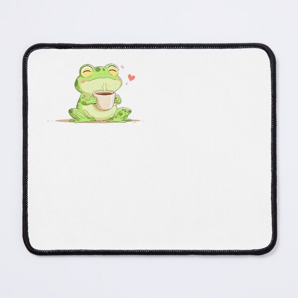 Item preview, unny Frog Drinking Coffee – Cartoon Style, Bright and Fun! designed and sold by johndesignwaves.