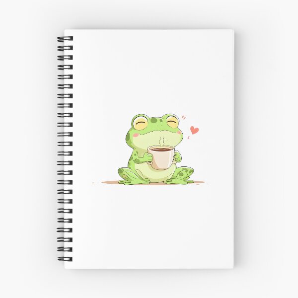 Item preview, unny Frog Drinking Coffee – Cartoon Style, Bright and Fun! designed and sold by johndesignwaves.