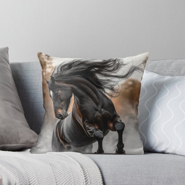 Item preview, A majestic black horse rearing designed and sold by MiraCleAI.