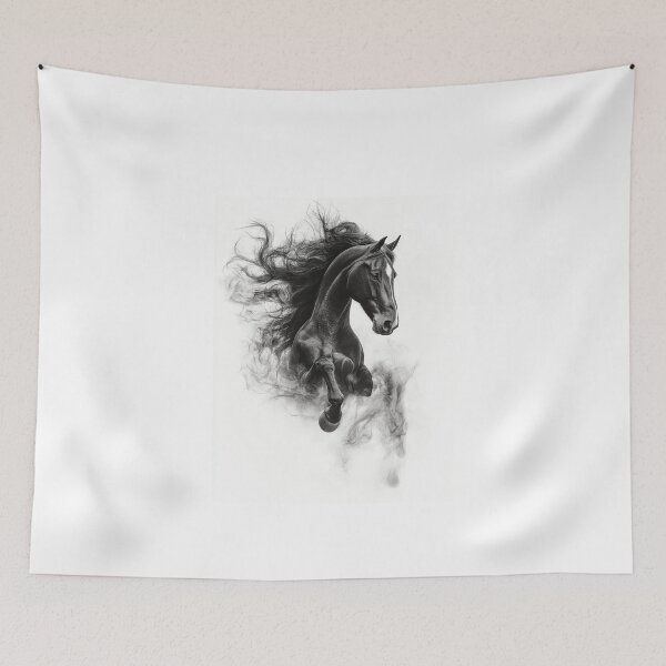 Item preview, A majestic black horse rearing designed and sold by MiraCleAI.