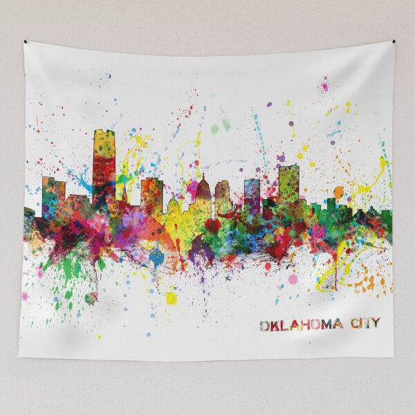 Aperçu de l'œuvre Skyline d'Oklahoma City créée et vendue par ArtPrints.