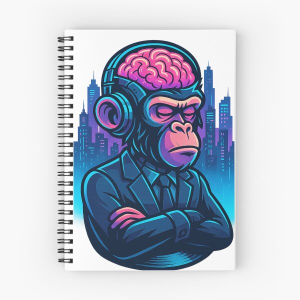 Item preview, Monkey Thinker – Corporate Brainwave in Neon City designed and sold by VIBE CRAFT STUDIO.